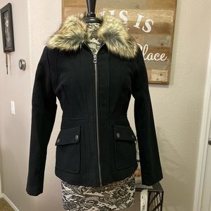 New! Faux Wool W/ Fur Jacket